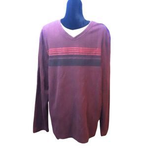 WAREHOUSE ONE Sweater Shirt  Layered-Look Burgundy size XL